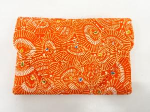 縮緬地　番傘模様　数奇屋袋